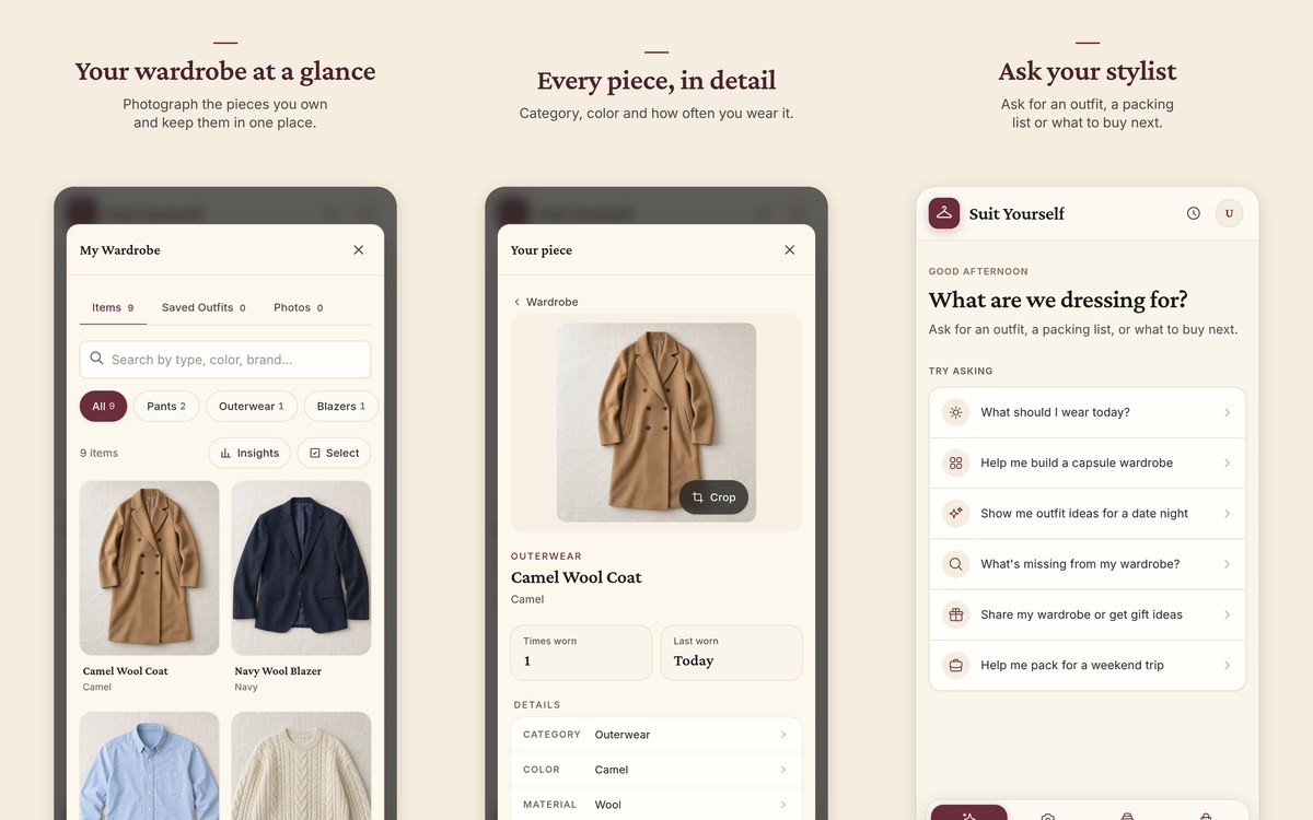 Suit Yourself App Store screenshots
